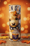 Pumpkin Season Highland Cow 20oz Skinny Tumbler