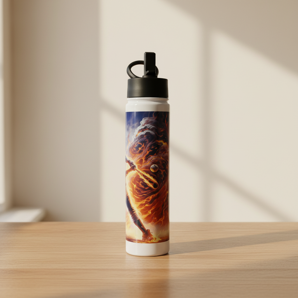 Baseball player bottle in a simple neutral setting