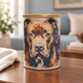 Brown dog portrait mug in a cozy neutral setting