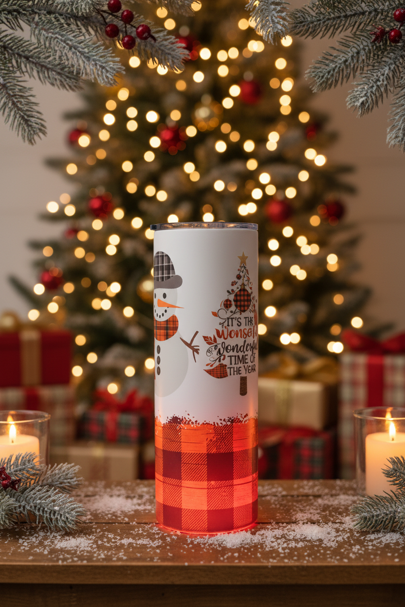 Christmas Themed Tumbler Lifestyle Shot