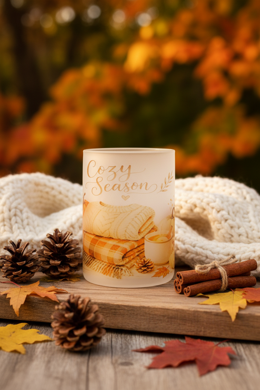 Cozy Season Frosted Mug – Fall Lifestyle
