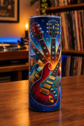 Electric guitar tumbler without speaker in a matching setting