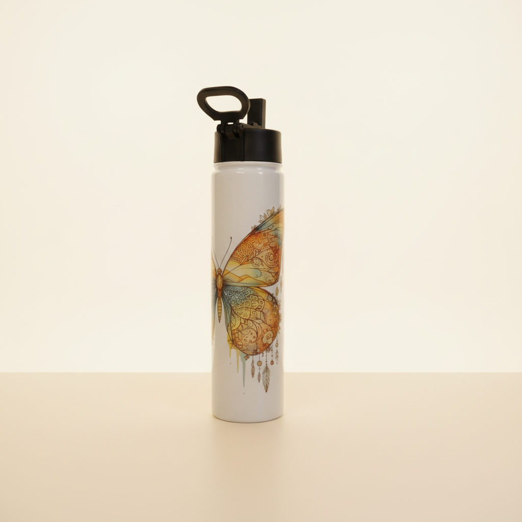 Full butterfly bottle side view