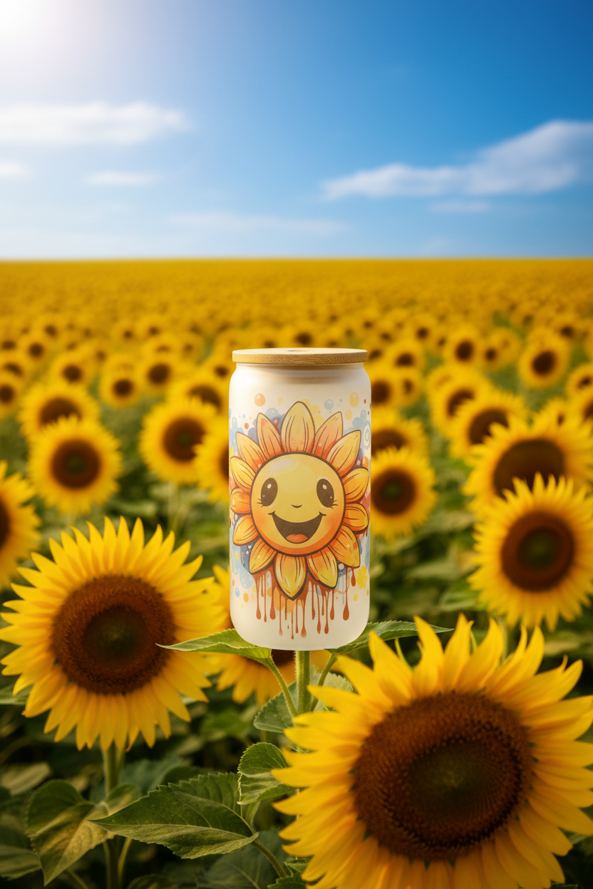 Happy Sunflower Cup – Sunflower Field Scene