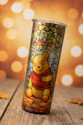Storybook Bear Mosaic 20oz stainless steel skinny tumbler