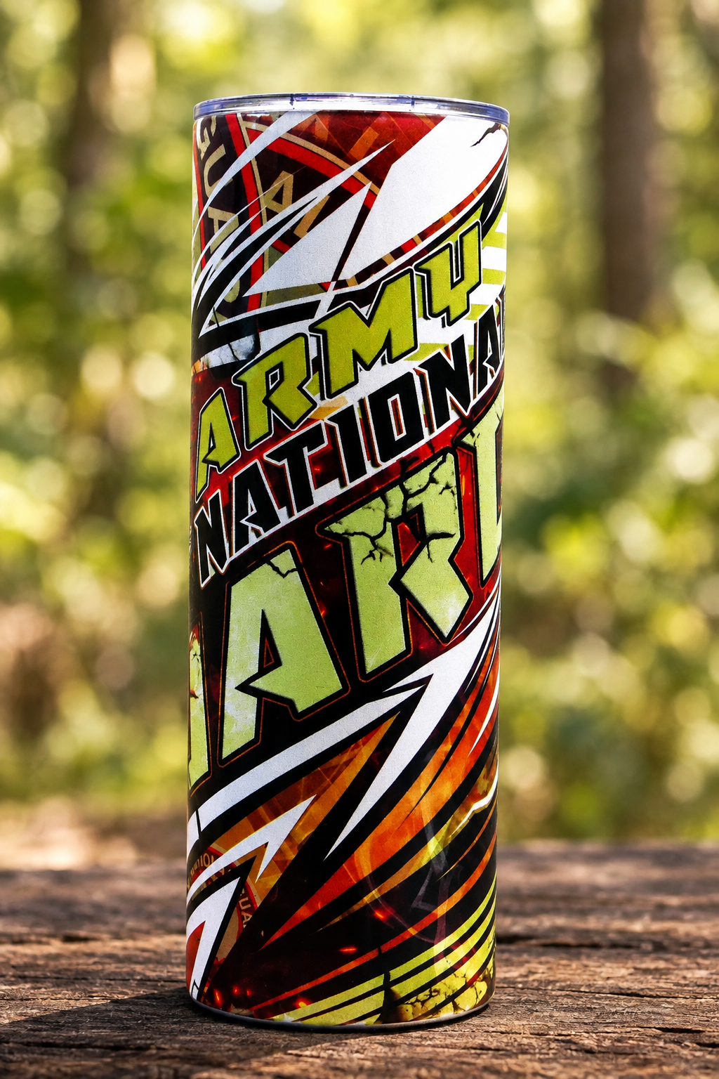 Army National Guard lettering side of the same tumbler