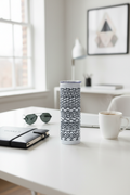 No Time for BS tumbler on a sleek modern office desk with boss energy vibes