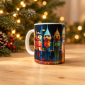 Nutcracker mug in a cozy holiday setting