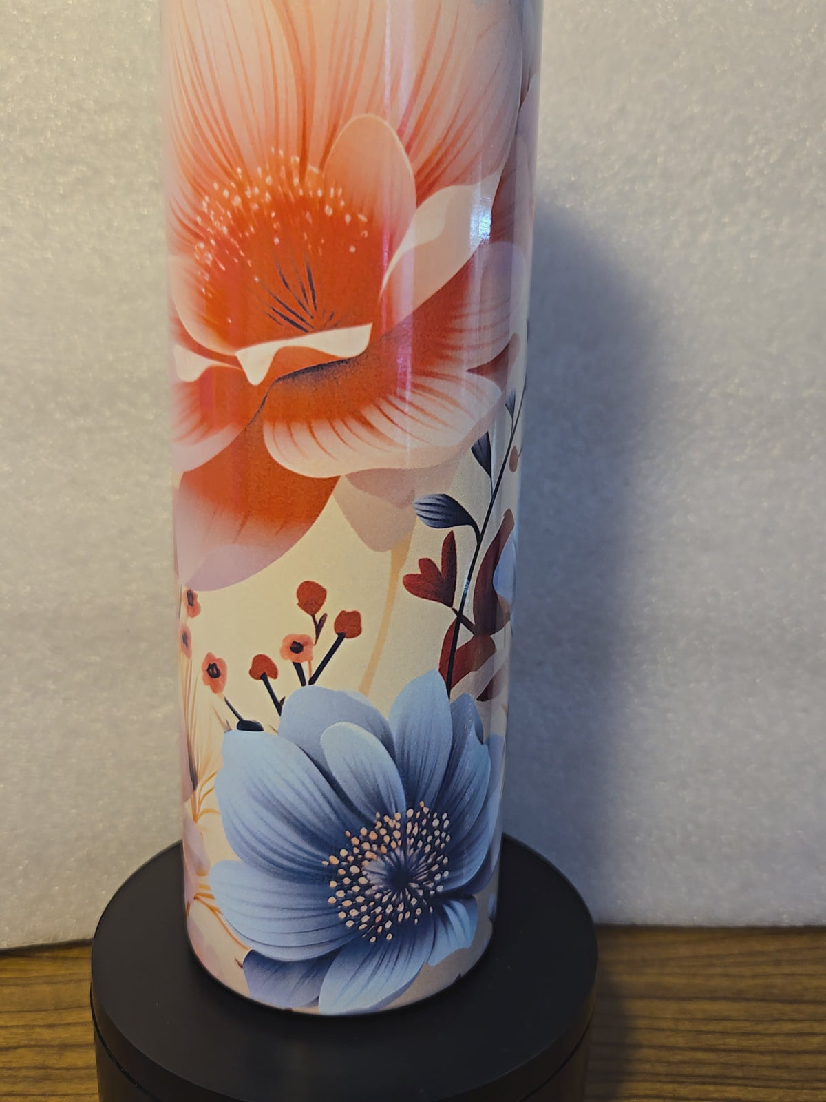 Orange & Blue Floral 20 oz Stainless Steel Skinny Tumbler