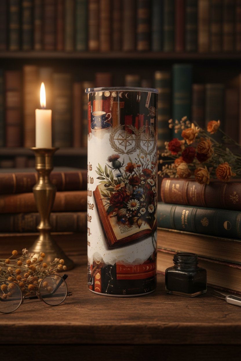 Reading is Essential Tumbler Lifestyle Shot