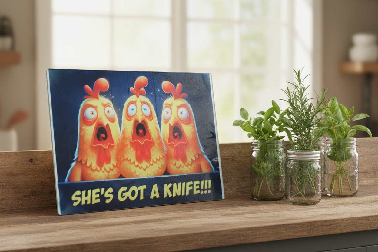 She's Got A Knife Cutting Board – Farmhouse Kitchen