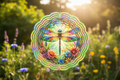 Stained Glass Dragonfly Wind Spinner