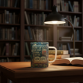 Stay Up Late Mug in Home Library