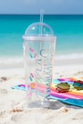 Summer Vibes Acrylic Tumbler - Tropical Beach Setting