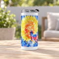 Tie-dye 4-in-1 cup in a simple patio tabletop setting