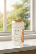 Your Spirit Frosted Glass Tumbler in Lifestyle Setting